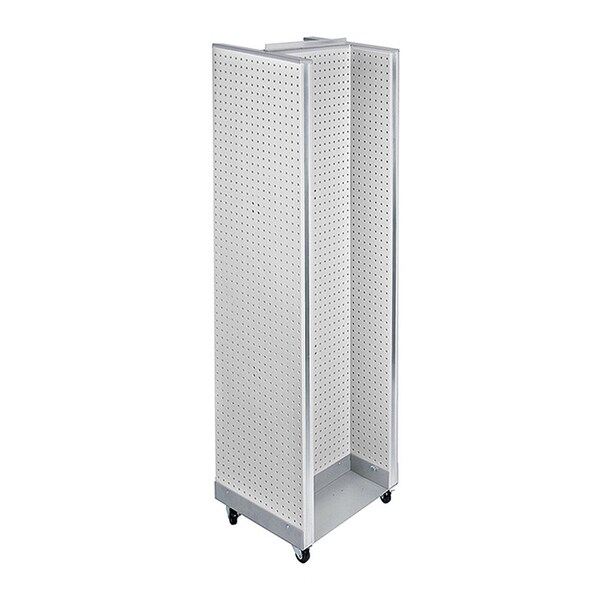 H-Unit Pegboard Floor Display on Wheeled Base. Panel Size: 16''W x 60''H